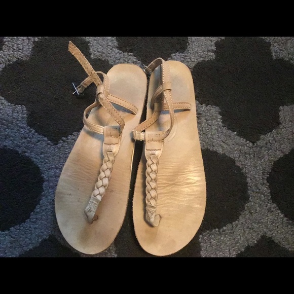 NWOT Rainbow leather T strap sandals - Picture 2 of 5